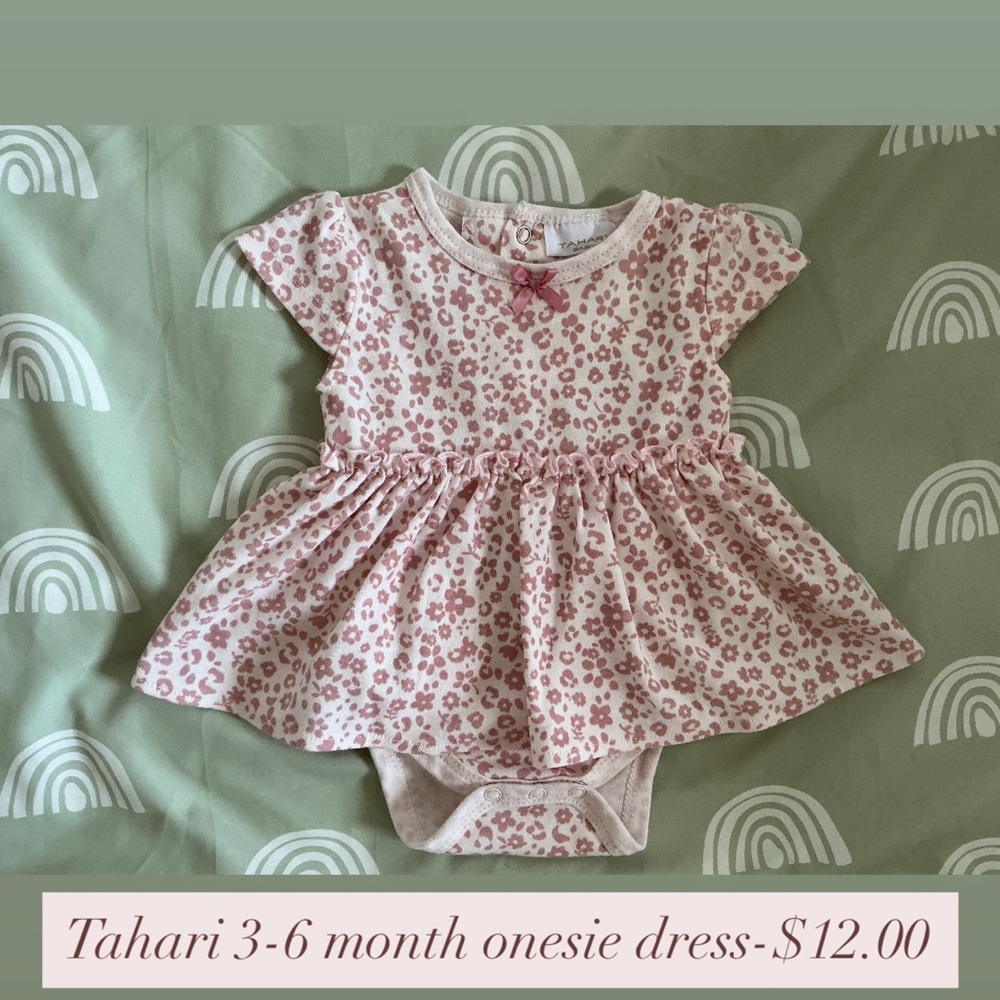 Pink Leopard Print Baby Onesie Dress